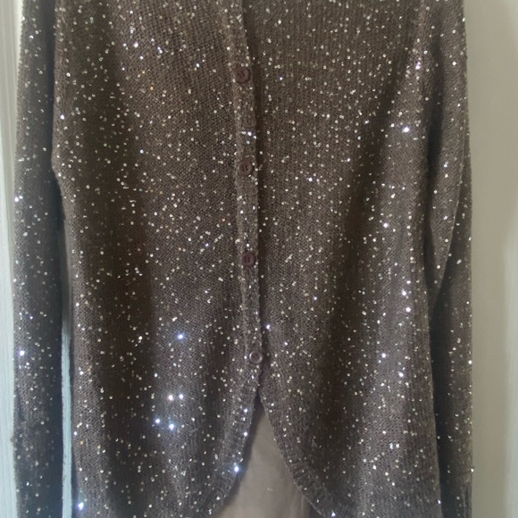 LA CHATEAU - Sparkle Detailed Brown Knit Sweater - Picture 9 of 11